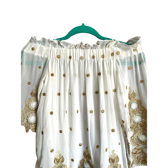 NWT Endless Rose White and Gold OFF SHOULDER Dress SZ XS - Picture 3 of 8